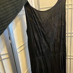 Black Button down Floral Printed Dress